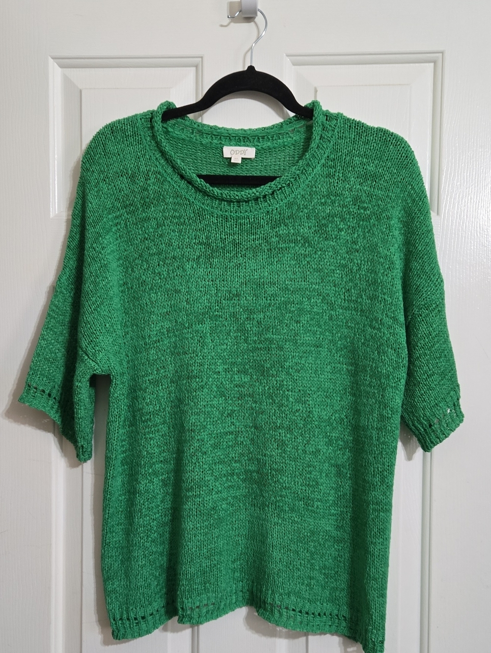 ODDY Kelly Green Short-Sleeve Crew Neck Knit Sweater